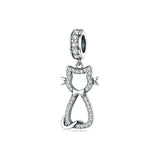 Silver Cat Charm <br> Cat Kitty Pendant - The Cat Paradise