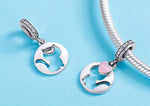 Silver Cat Charm <br> Enamel Heart Pendant - The Cat Paradise