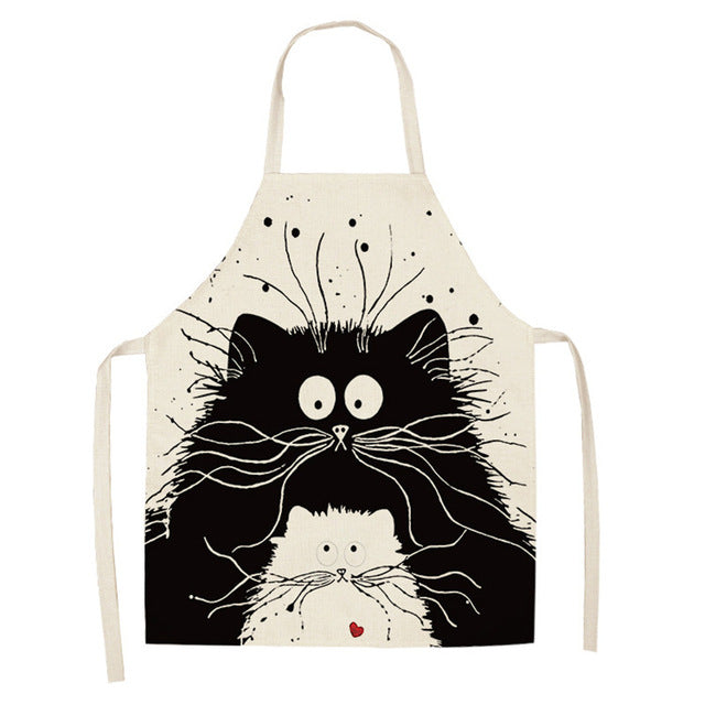 Cat Apron <br> Black & White cat in love - The Cat Paradise