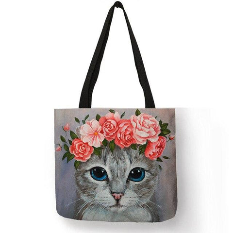 Cat Tote Bag <br> Cat with flower crown - The Cat Paradise