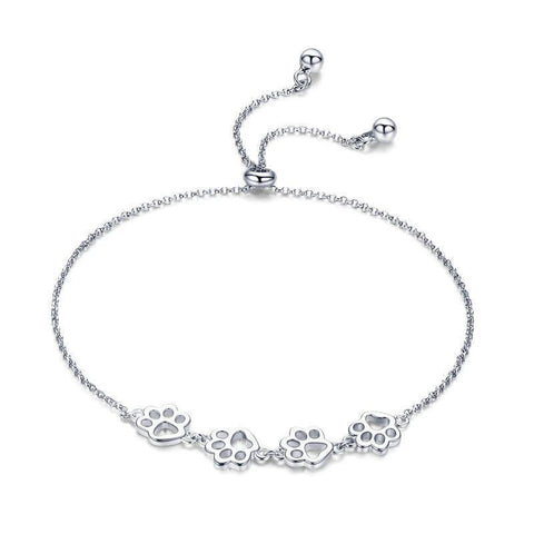 Silver Cat Paw Bracelet 